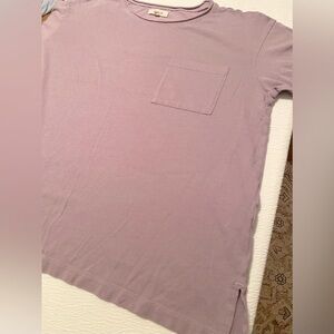 Madewell Lavender Purple Short Sleeve T Shirt with Pocket, Size Medium